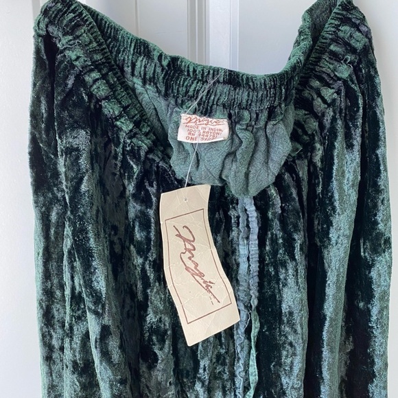 90s Insane embroidered crushed  velvet maxi skirt & top set - Picture 8 of 9